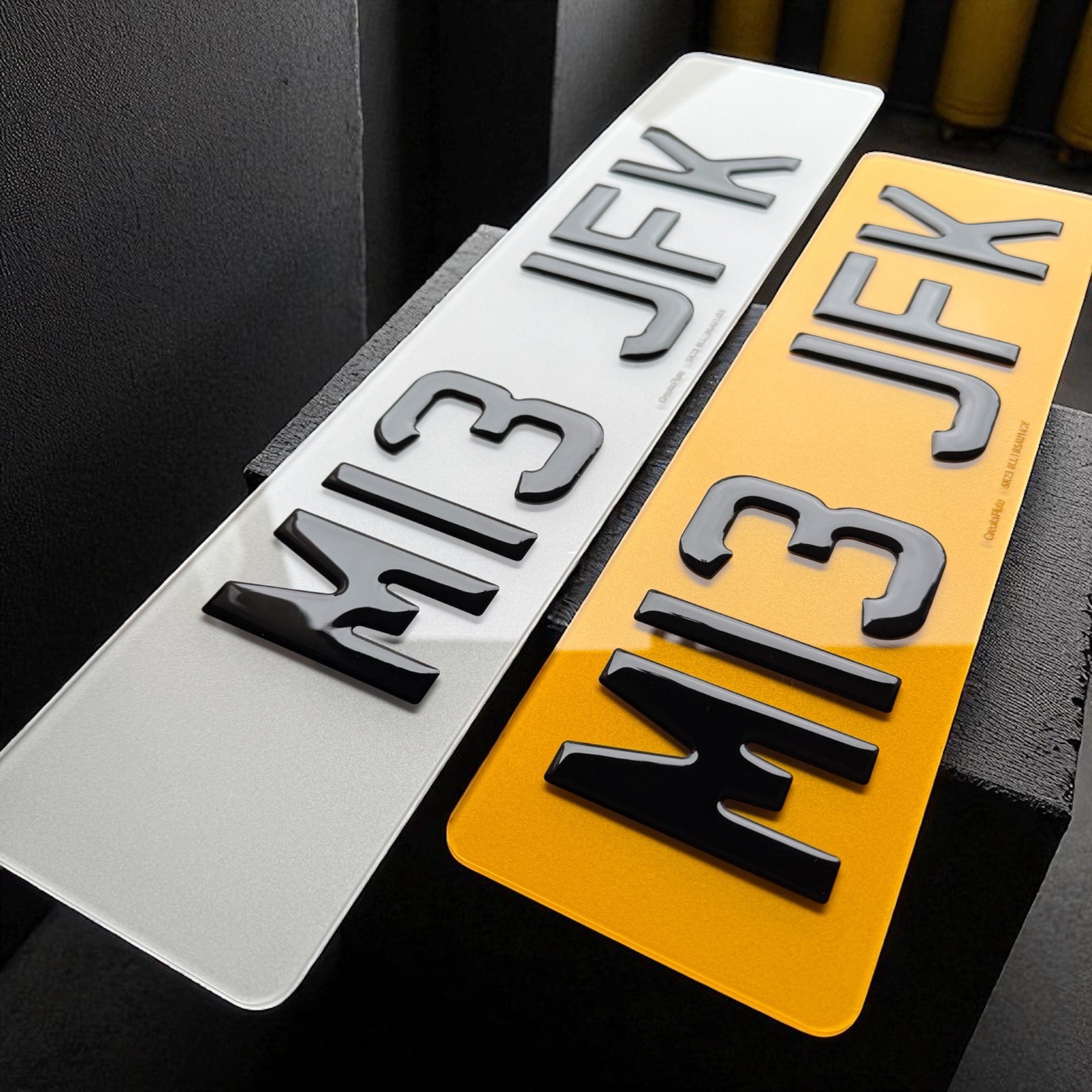 3D gel standard front with a six-character short rear — M13 JFK