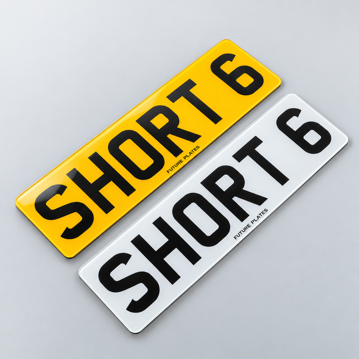 Standard printed six-character short pair — SHORT 6